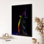 Akoestische panelen - Geluidsisolatie - Akoestische wandpanelen - Akoestisch schilderij AcousticPro® - paneel met de Burj Khalifa, Dubai - design 142 - Basic - 140X200 - zwart- Wan