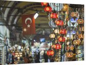 Verschillende oude lampen op de Grand Bazaar in Istanbul - Foto op Dibond - 90 x 60 cm