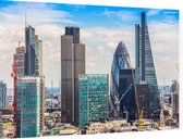 De bouwput van de Londen Financial District skyline - Foto op Dibond - 60 x 40 cm