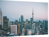 Canadian National Tower midden van de skyline van Toronto - Foto op Dibond - 90 x 60 cm