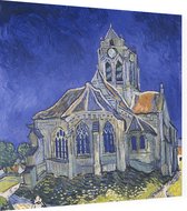 De kerk van Auvers sur Oise, Vincent van Gogh - Foto op Dibond - 60 x 60 cm