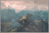 JUNIQE - Poster met kunststof lijst Alpen uitgestrekt  - foto -20x30