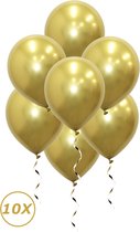 Ballons à l'hélium dorés 2022 NYE Décoration d'anniversaire Décoration de Fête Ballon Chrome Or Décoration de Luxe - 10 Pièces