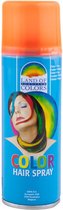 Carnaval verkleed haar verf/spray fluor oranje 111 ml