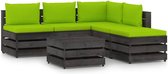 Decoways - 6-delige Loungeset met kussens grijs geïmpregneerd hout