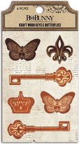 Bo Bunny kraft wood keys butterflies