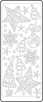 Vaessen Creative Sticker - 10x23cm - 10st - zilver Ster en bal