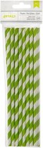 American Crafts paper straws x24 cricket stripe
