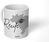 Mok - Refice tekening met een Braziliaanse vlag - zwart wit - 350 ML - Beker