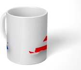 Mok - tekening van een kaart van Maleisië met kleuren van de vlag - 350 ML - Beker