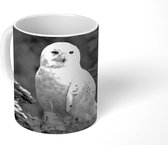 Mok - Sneeuwuil in het bos - zwart wit - 350 ML - Beker