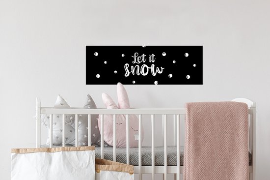 Stickers muraux - Noël - Citations - Let it snow - Neige - Proverbes - 60x20 cm - Feuille adhésive