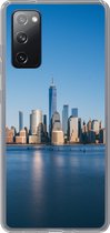 Geschikt voor Samsung Galaxy S20 FE hoesje - New York - Skyline - Blauw - Siliconen Telefoonhoesje