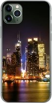Geschikt voor iPhone 11 Pro Max hoesje - New York - Skyline - Kleuren - Siliconen Telefoonhoesje