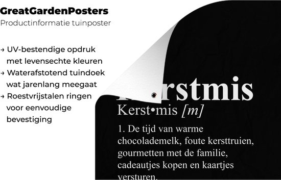 Posters de jardin Noël - Pull de Noël - Zwart - Wit - 60x90 cm