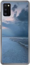 Geschikt voor Samsung Galaxy A41 hoesje - Noordzee - Storm - Water - Siliconen Telefoonhoesje