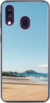 Geschikt voor Samsung Galaxy A40 hoesje - Strand - Zomer - Palmbomen - Siliconen Telefoonhoesje