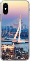 Geschikt voor iPhone X hoesje - Rotterdam - Skyline - Zonsondergang - Siliconen Telefoonhoesje