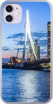 Geschikt voor iPhone 11 hoesje - Rotterdam - Water - Skyline - Siliconen Telefoonhoesje