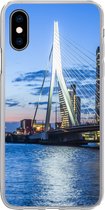 Geschikt voor iPhone X hoesje - Rotterdam - Water - Skyline - Siliconen Telefoonhoesje