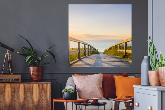 Stickers Stickers muraux - Plage calme en Allemagne au coucher du soleil - 100x100 cm - Film adhésif XXL