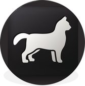 WallCircle - Wandcirkel - Muurcirkel - Een illustratie van een hond op een zwarte achtergrond - Aluminium - Dibond - ⌀ 60 cm - Binnen en Buiten