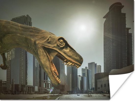 Affiche Dinosaurus - Ville - Tête - 120x90 cm