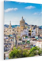 Artaza Glasschilderij - Havana Stad in Cuba - 60x75 - Plexiglas Schilderij - Foto op Glas