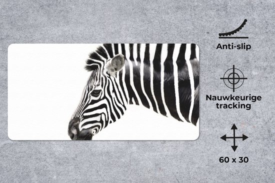 Bureauonderlegger - Zebra - Dieren - Wit - 60x30 - Muismat