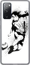 Geschikt voor Samsung Galaxy S20 FE hoesje - Een illustratie van een persoon die een voetbal richting doel schiet - Jongens - Jongetje - Kind - Siliconen Telefoonhoesje