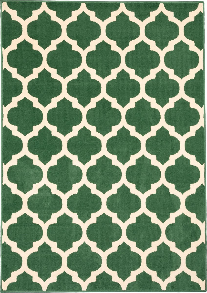 Pergamon Vloerkleed Tapijt Moderne Trendline Tegellook Groen