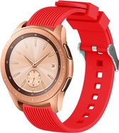 Shop4 - Bandje voor Samsung Galaxy Watch Active 2 - Siliconen Rechte Streep Rood