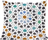 Sierkussen - Een Marokkaanse Mozaïekdetail - Multicolor - 40 Cm X 40 Cm