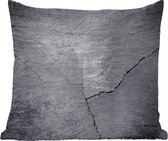 Sierkussen Structure en béton pour l'intérieur - Structure en béton foncé avec une fissure - 40x40 cm - Coussin intérieur carré en coton