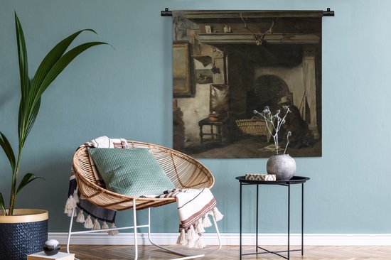 Tapisserie - Tissu mural - L'atelier du peintre de Haarlem Pieter Frederik van Os - Peinture d'Anton Mauve - 90x90 cm - Tapisserie