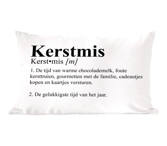 Sierkussens - Kussentjes Woonkamer - 50x30 cm - Kerstmis definitie - Spreuken - Quotes - Woordenboek - Kerst - Kerstversiering - Kerstdecoratie voor binnen - Woonkamer