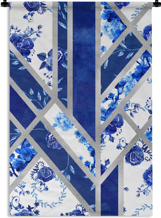 Tapisserie - Tapisserie - Bleu de Delft - Design - Luxe - 60x90 cm -  Tapisserie | bol.