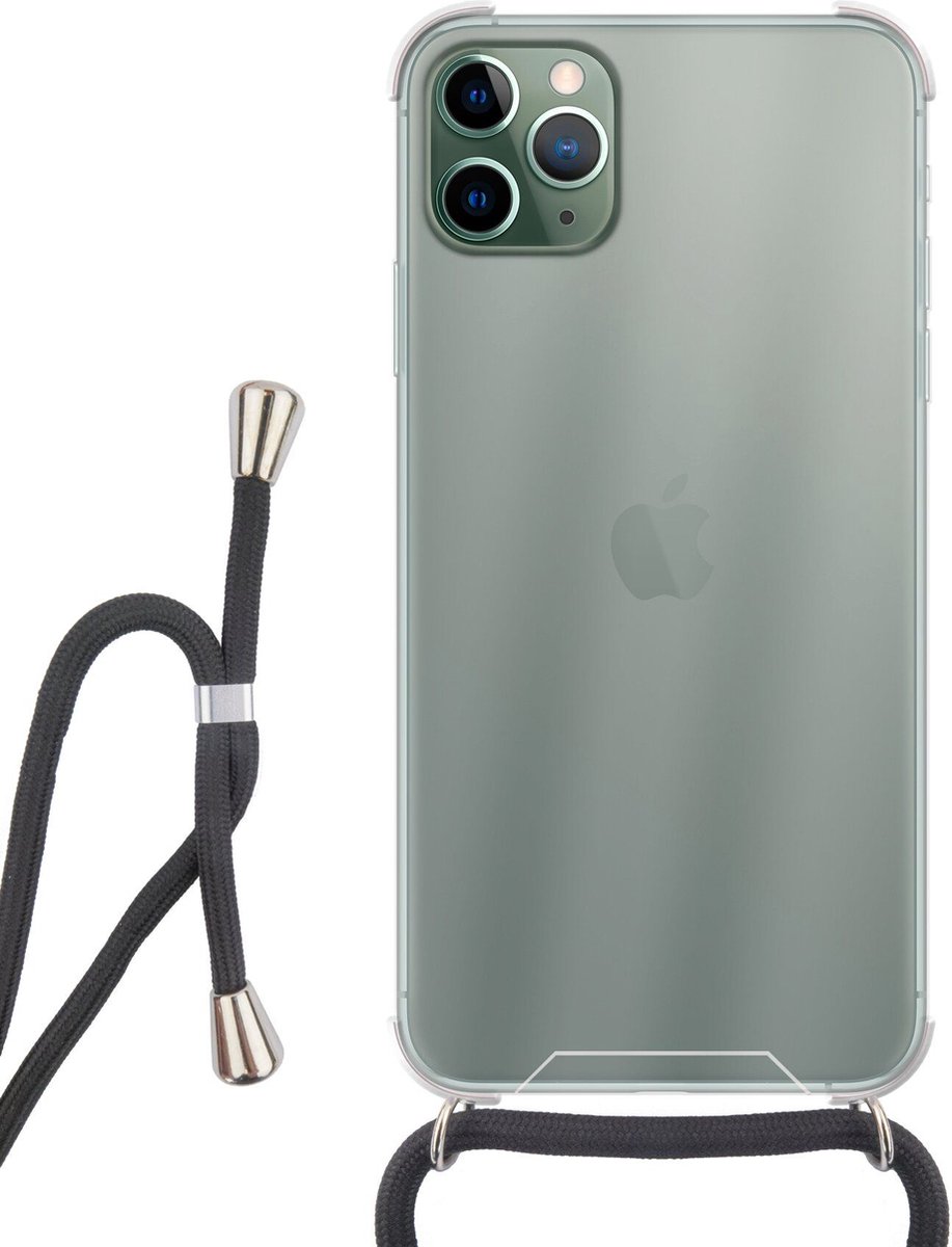 Hoesje met koord - geschikt voor iPhone 11 Pro Max - Schockproof ketting crossbody transparant case