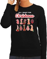 All I want for Christmas / piemels / vaginas foute Kerst sweater - zwart - dames - Bi/ Biseksueel kerst trui / Kersttrui M