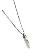 Ketting met ashanger papa bullet staal zilverkleurig 5cm