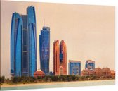 De skyline van Abu Dhabi bij rode woestijngloed - Foto op Canvas - 60 x 40 cm