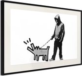 Ingelijste Poster - Banksy: Kies je wapen, Zwarte lijst met passe-partout