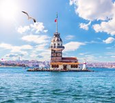 Leandertoren (Kiz Kulesi) in de Bosporus in Istanbul - Fotobehang (in banen) - 450 x 260 cm