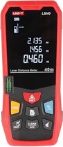 UNI-T LM40 laser afstandsmeter met meetbereik van 40 meter lengte, oppervlakte en volume meting, waterpas en groot LCD display