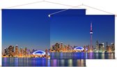 De stedelijke skyline van Toronto in neon verlichting - Foto op Textielposter - 90 x 60 cm