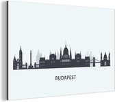 Wanddecoratie Metaal - Aluminium Schilderij Industrieel - Boedapest - Skyline - Europa - 90x60 cm - Dibond - Foto op aluminium - Industriële muurdecoratie - Voor de woonkamer/slaapkamer