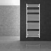 Badkamerradiator Sahara wisselaar 600 x 1600 mm wit recht + 65 cm