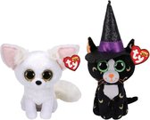 Ty - Knuffel - Beanie Boo's - Phoenix Fox & Halloween Pandora Cat