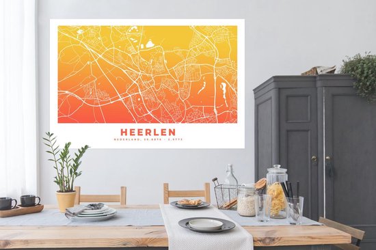 Poster Plan de la ville - Heerlen - Nederland - 180x120 cm XXL