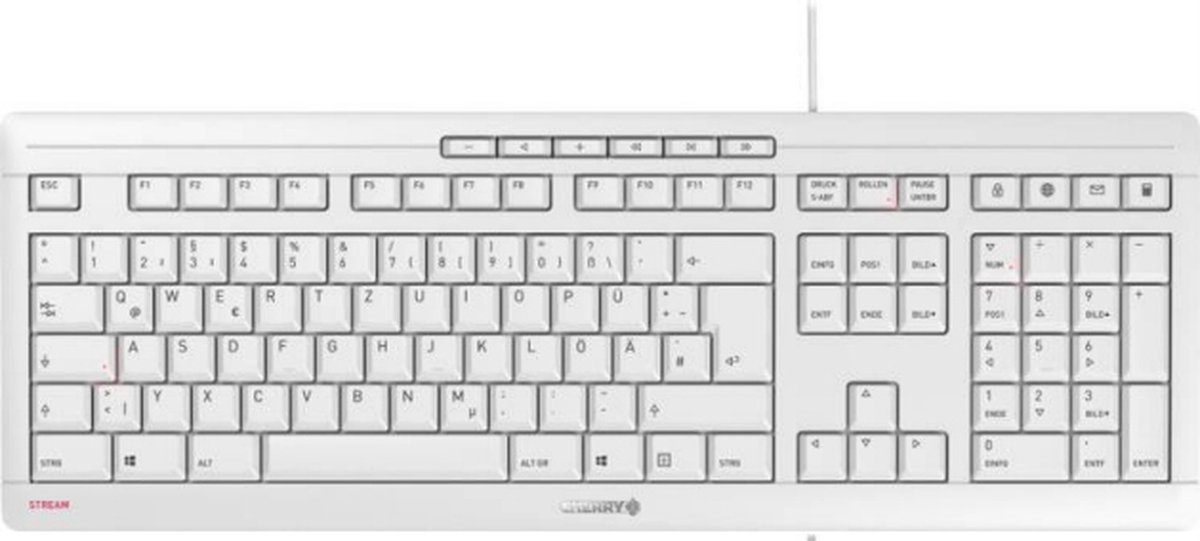 CHERRY STREAM toetsenbord USB AZERTY Belgisch Wit